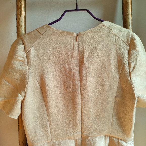 Korean Gold and Beige Embroidered Dress - Picture 11 of 14